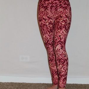 LuLaRoe Pink Floral Leggings